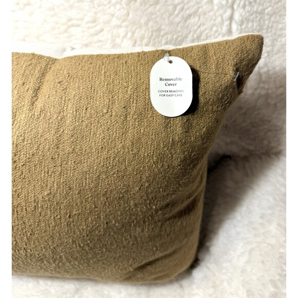 Oblong Boucle Color Blocked Decorative Throw Pillow Brown - Threshold NEW - Picture 4 of 4